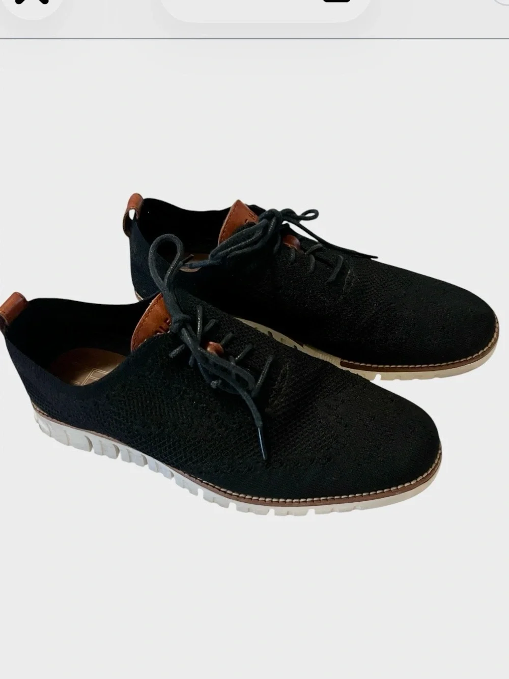 Cole Haan Zero Grand Remastered Black Knit Derby Oxford Brown Leather Accent 9